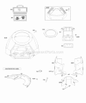 Air Cleaner Blower HousingShrouds Diagram and Parts List for 446977-0385-E1  Briggs and Stratton Engine